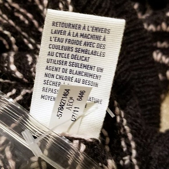 New AMERICAN EAGLE Cardigan Sweater Size S Womens Button Down V Neck Gray Pink - Picture 10 of 11